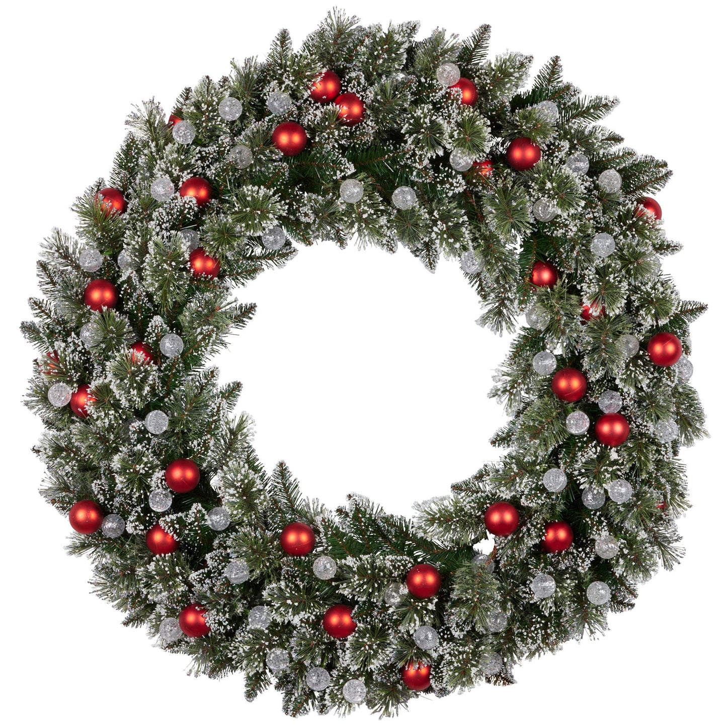 Christabelle Snowy Bristle Multicolour Pre-Lit Christmas Wreath - 122cm