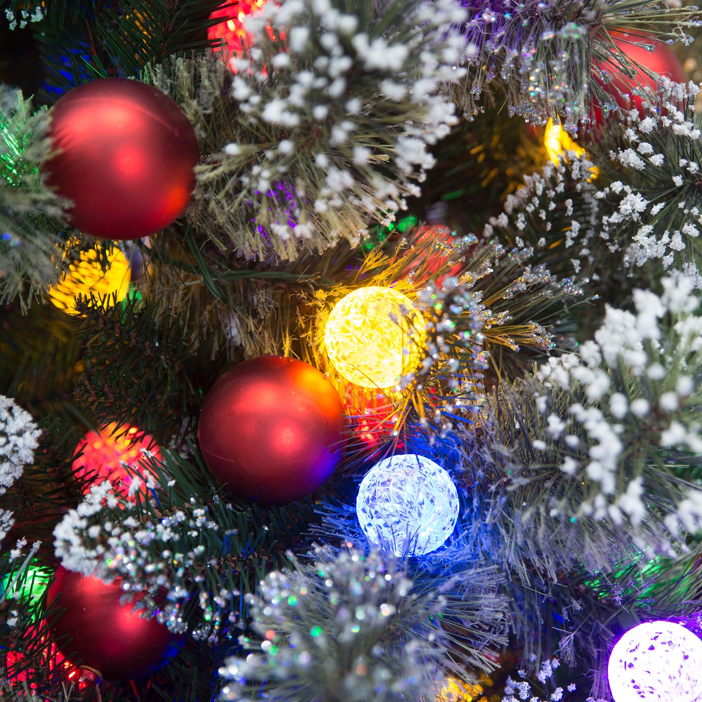 Christabelle Snowy Bristle 1.8m Multicolour Pre-Lit Christmas Tree with 948 Tips