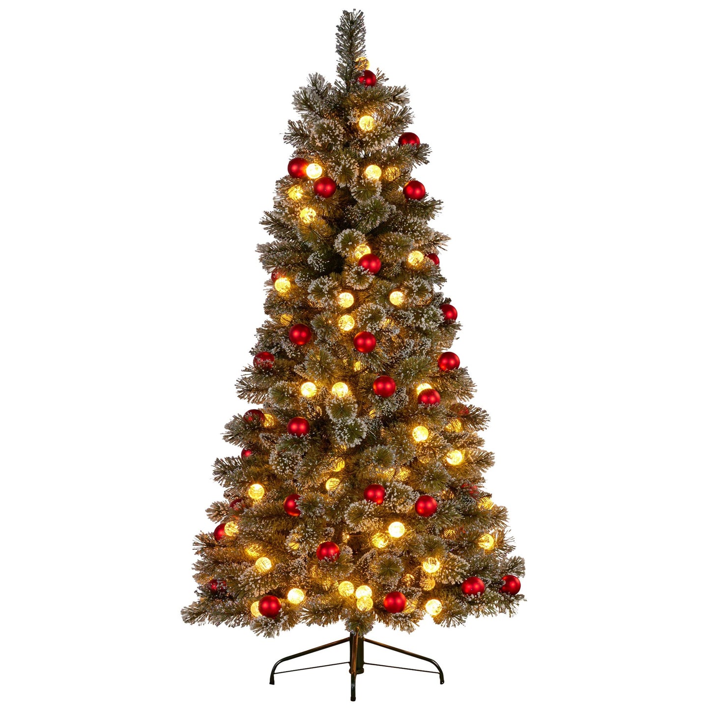 Christabelle Snowy Bristle 2.3m Slim Multicolour Pre-Lit Christmas Tree with 917 Tips