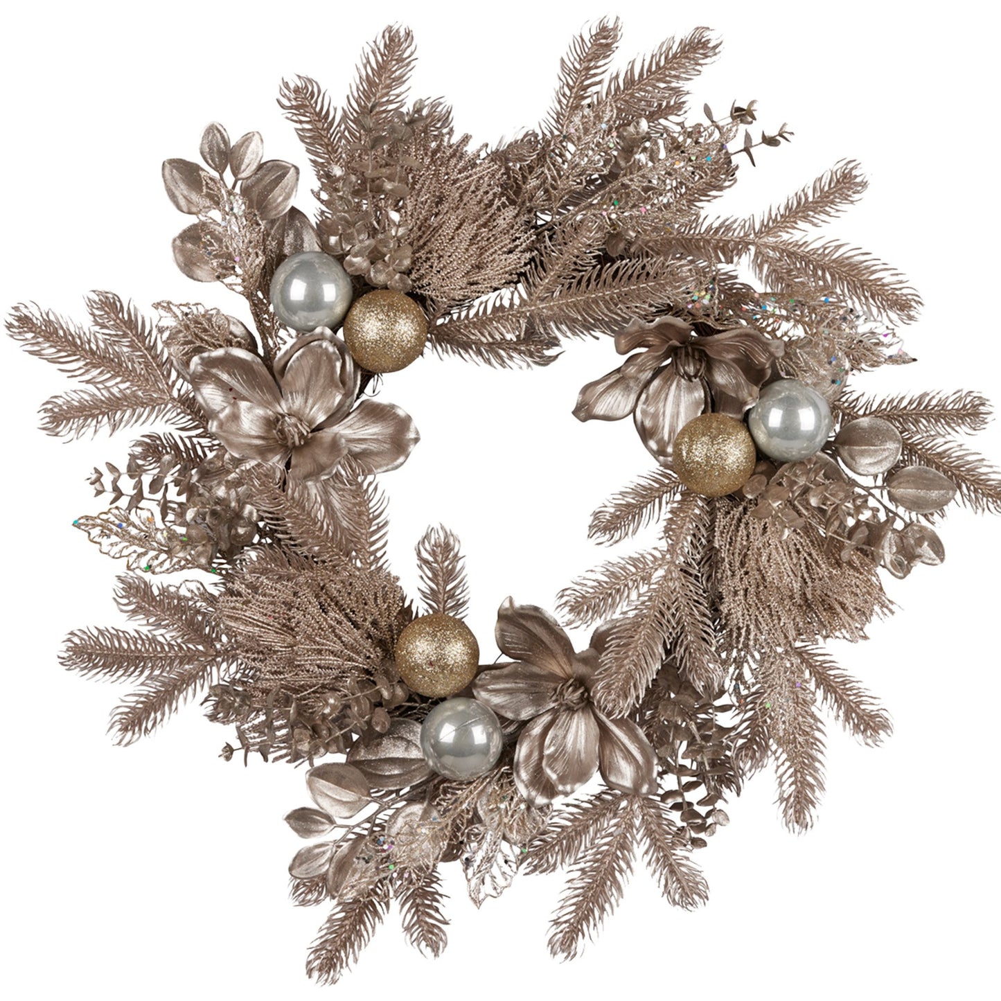 Christabelle Champagne Glitter Christmas Wreath - 61cm