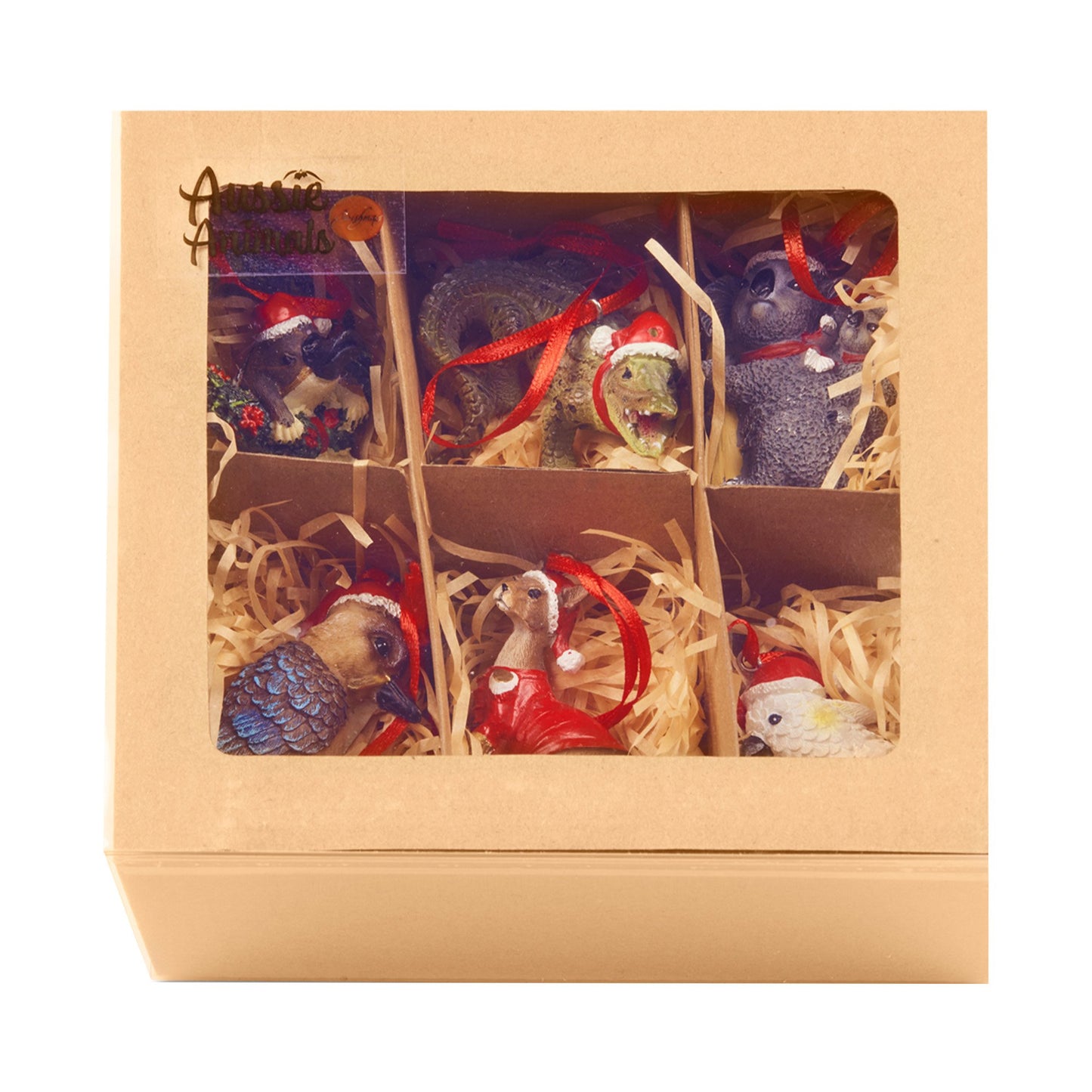 Christabelle Christmas Aussie Animals Pack of 6 Baubles Metal Steel Art Decoration Gift Pack