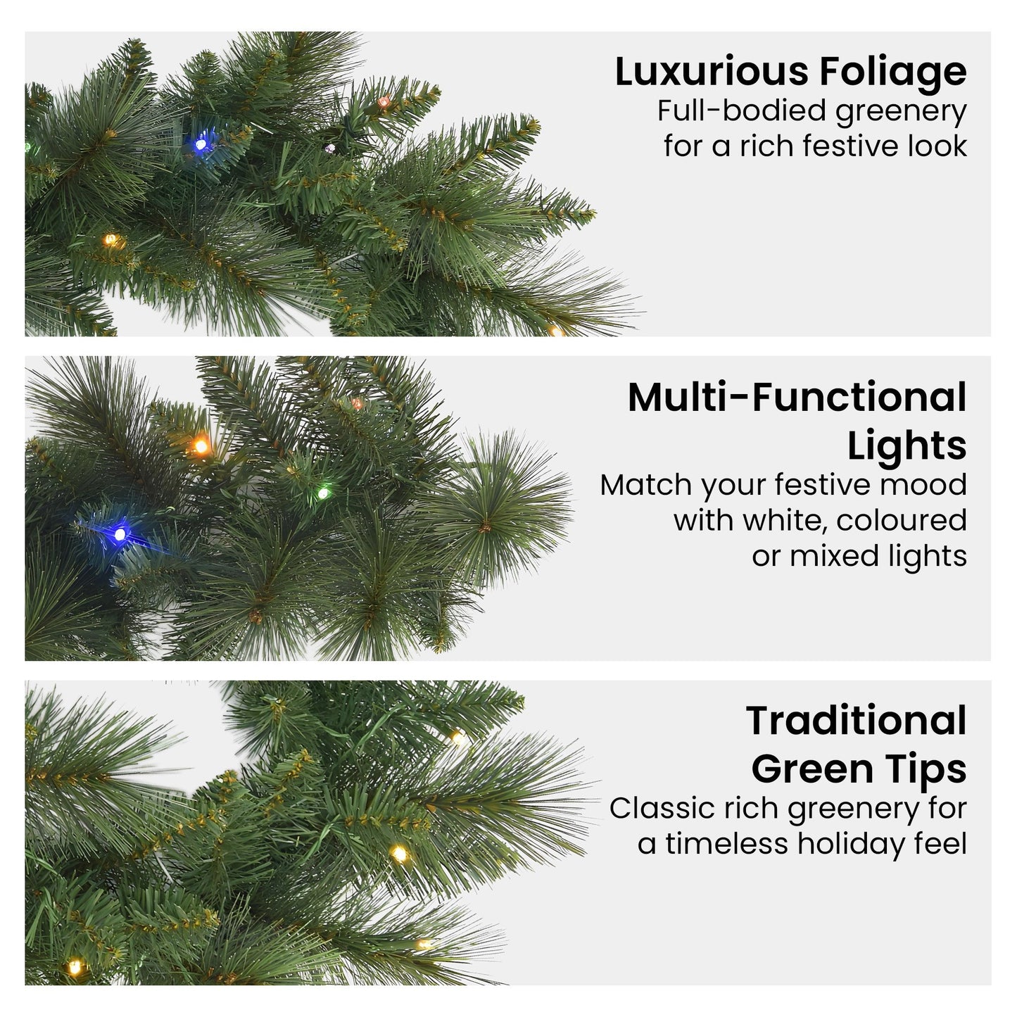 Christabelle 2.7m Christmas Garland with LED Lights Dorset Pine Mantle Decoration Ornament