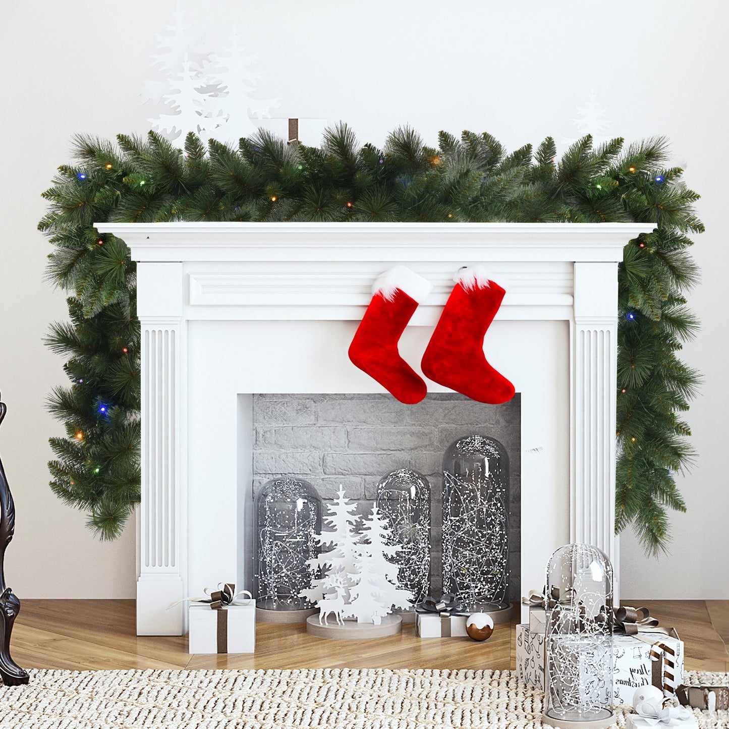 Christabelle 2.7m Christmas Garland with LED Lights Dorset Pine Mantle Decoration Ornament