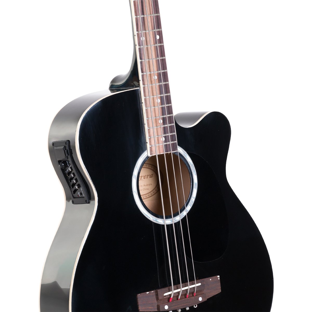 Karrera 4 String Acoustic Bass Guitar Electric Pickup 4 Band Equaliser Black