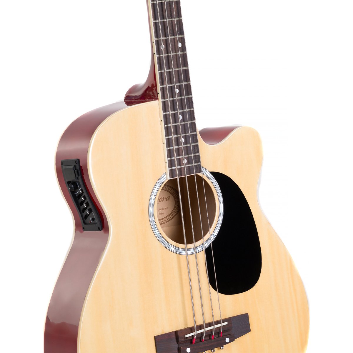 Karrera 4 String Acoustic Bass Guitar Electric Pickup 5 Band Equaliser Natural