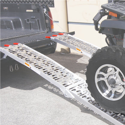 2 x Aluminium ATV Loading Ramp Foldable - Silver
