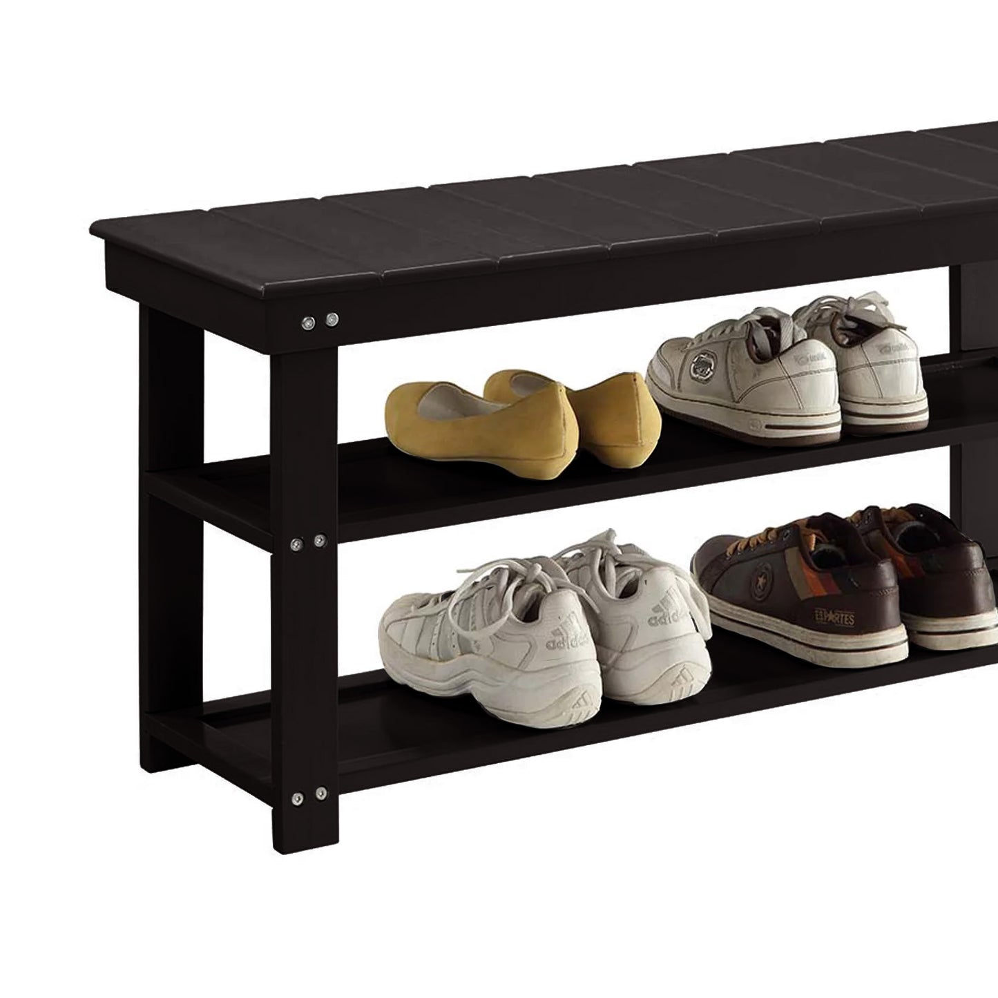 Sarantino Maeve Shoe Storage Bench - Black