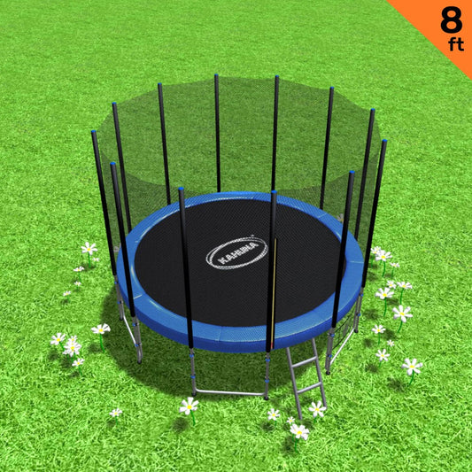 Kahuna 8Ft Outdoor Round Blue Trampoline for Kids and Children