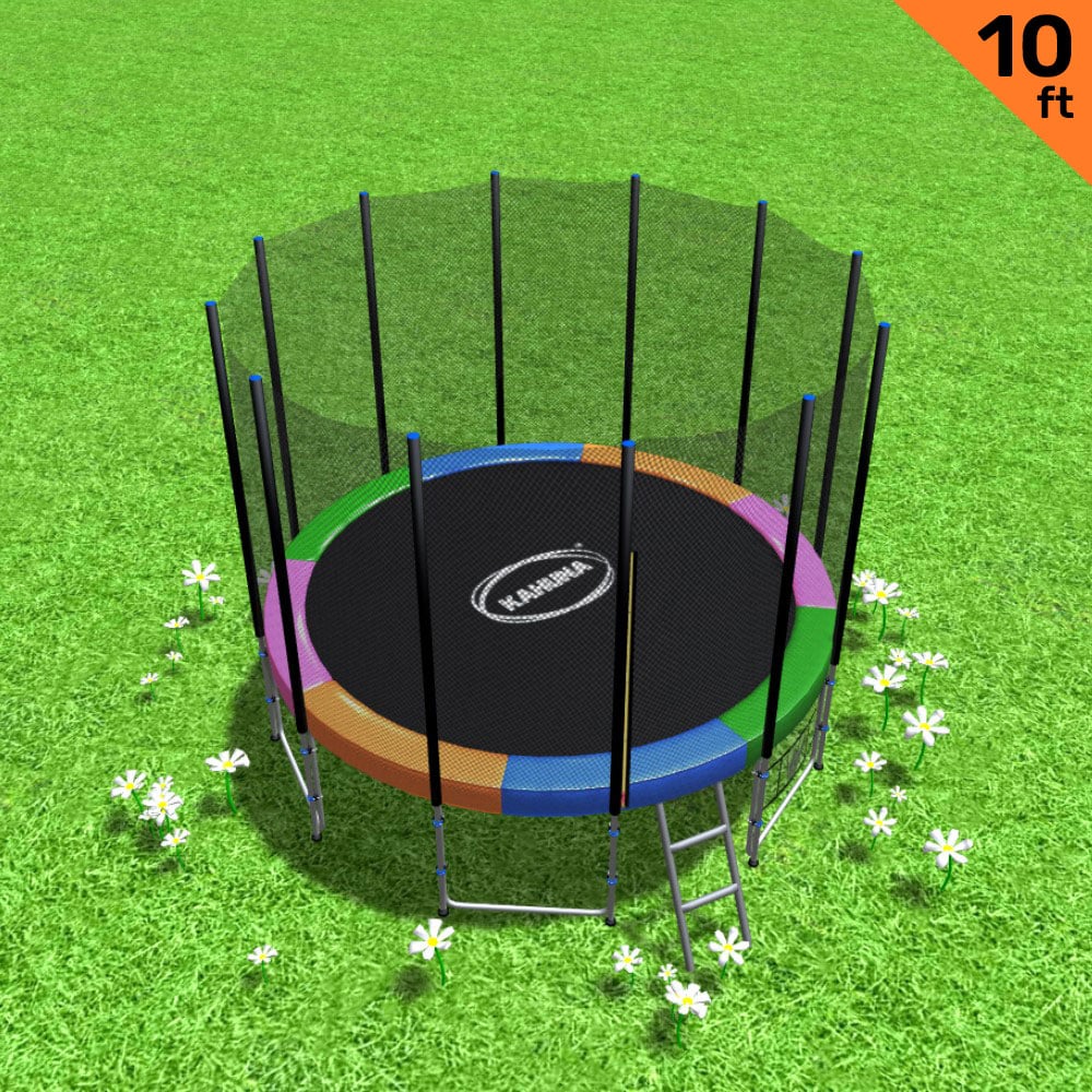 Kahuna Blizzard 10 ft Trampoline with Net - Rainbow