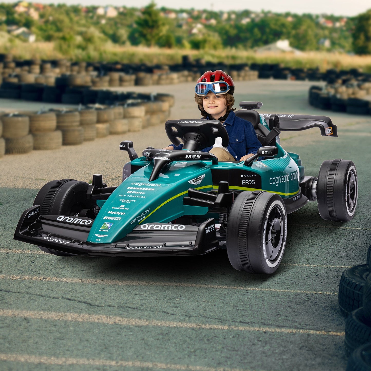 Aston Martin Aramco F1 Licensed Electric Kids Ride On Race Car