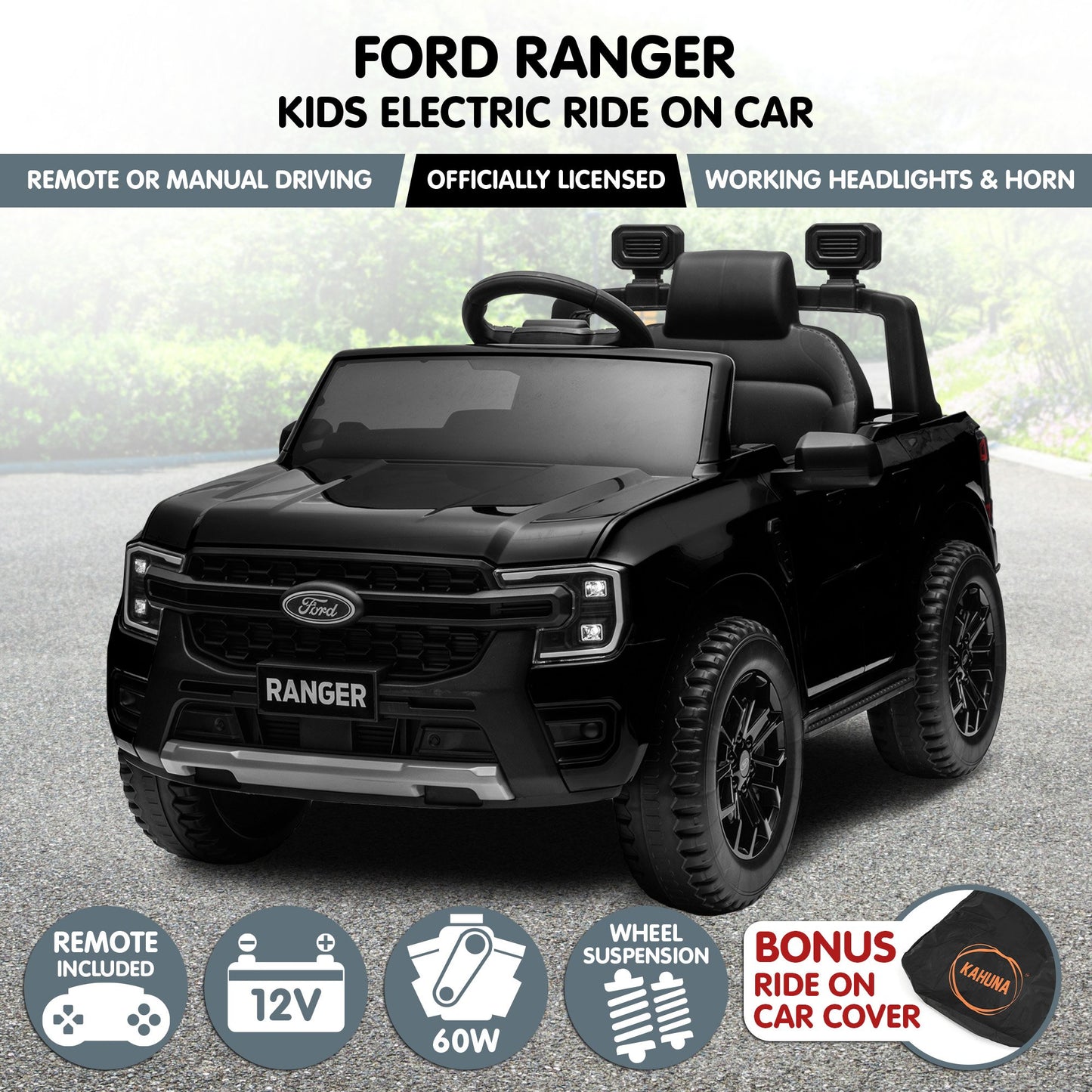 Ford Ranger Electric Kids Ride On Car in Black