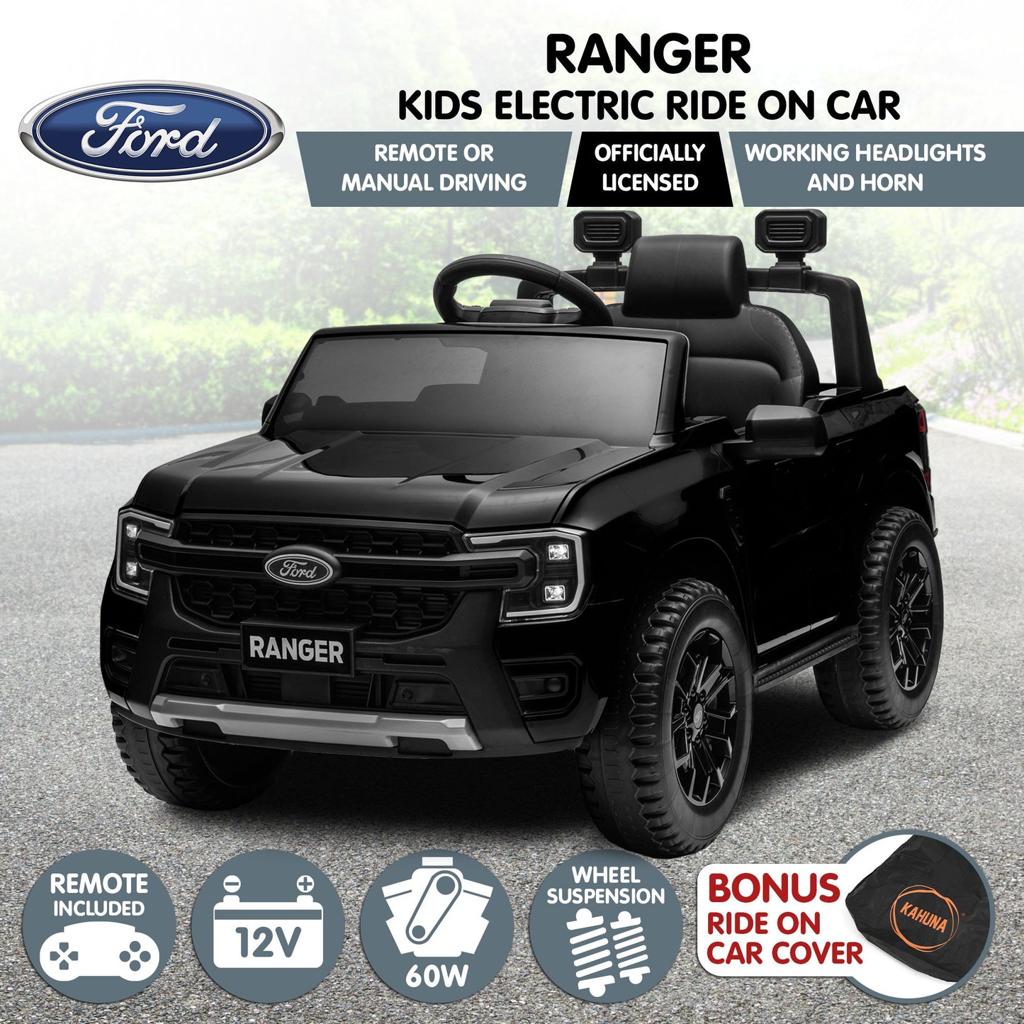 Ford Ranger Electric Kids Ride On Car in Black