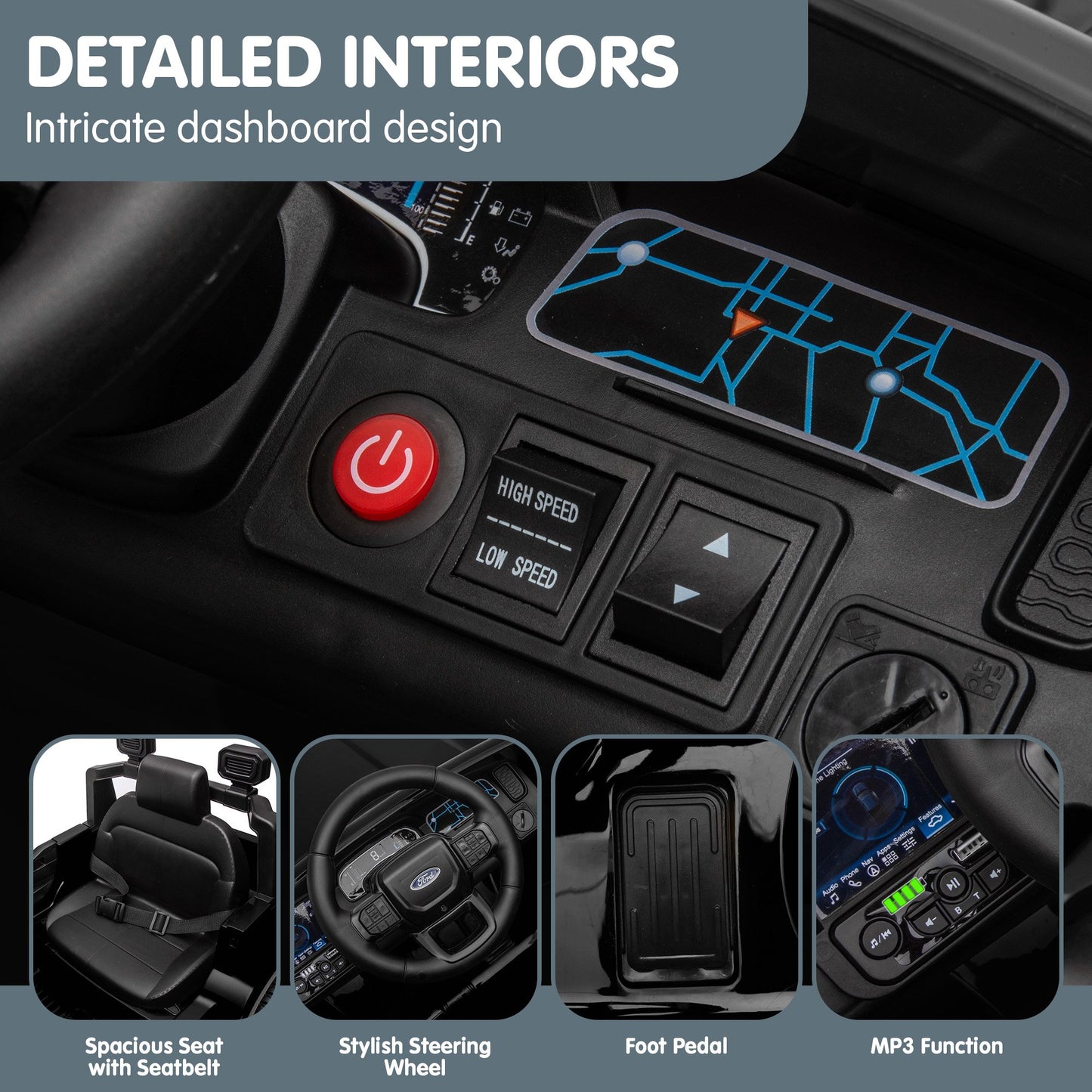 Ford Ranger Electric Kids Ride On Car in Black