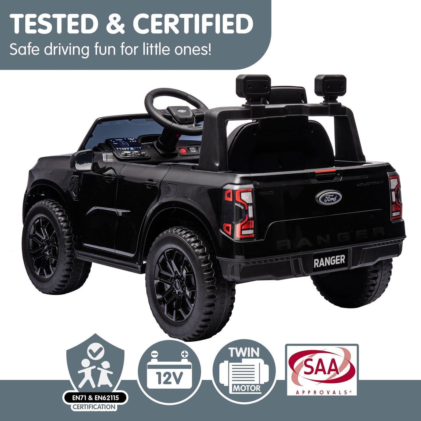 Ford Ranger Electric Kids Ride On Car in Black