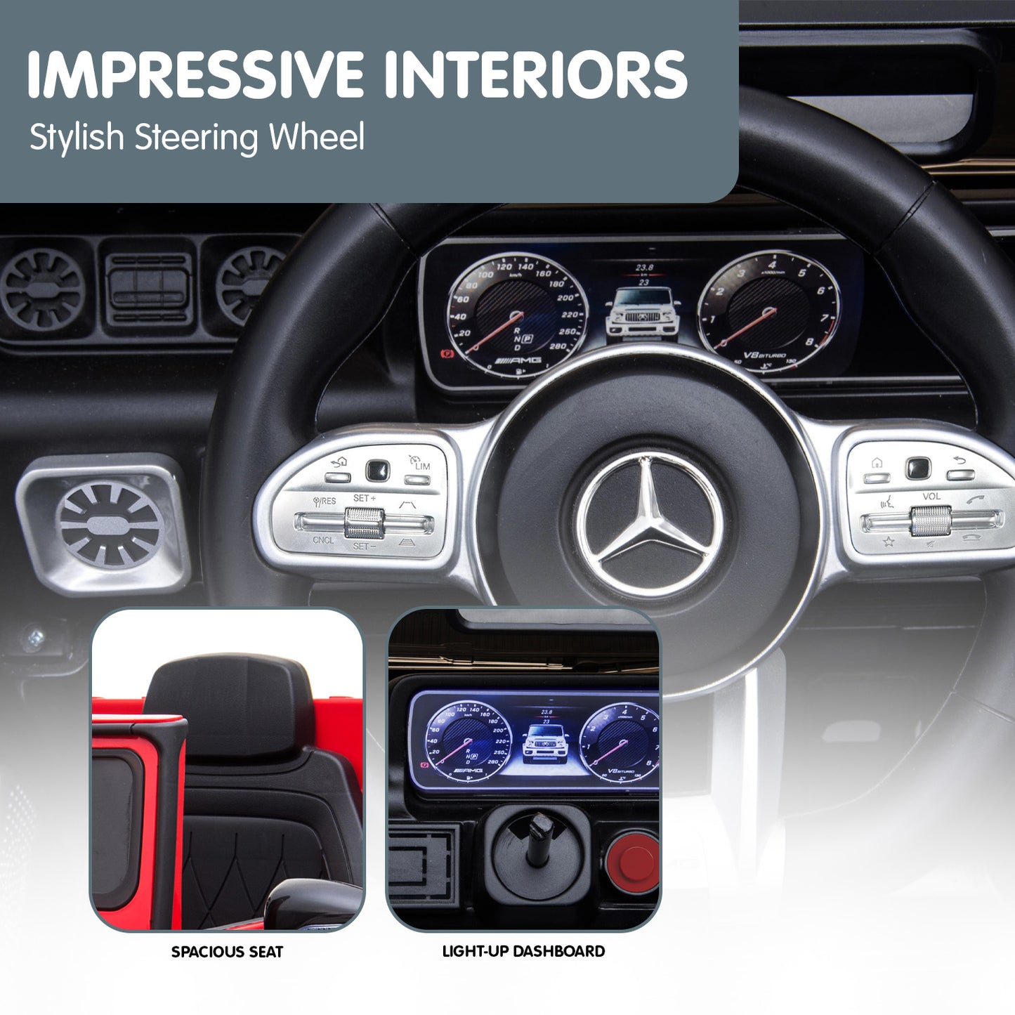 Mercedes Benz AMG G63 Licensed Kids Ride On Car Remote Control - Red