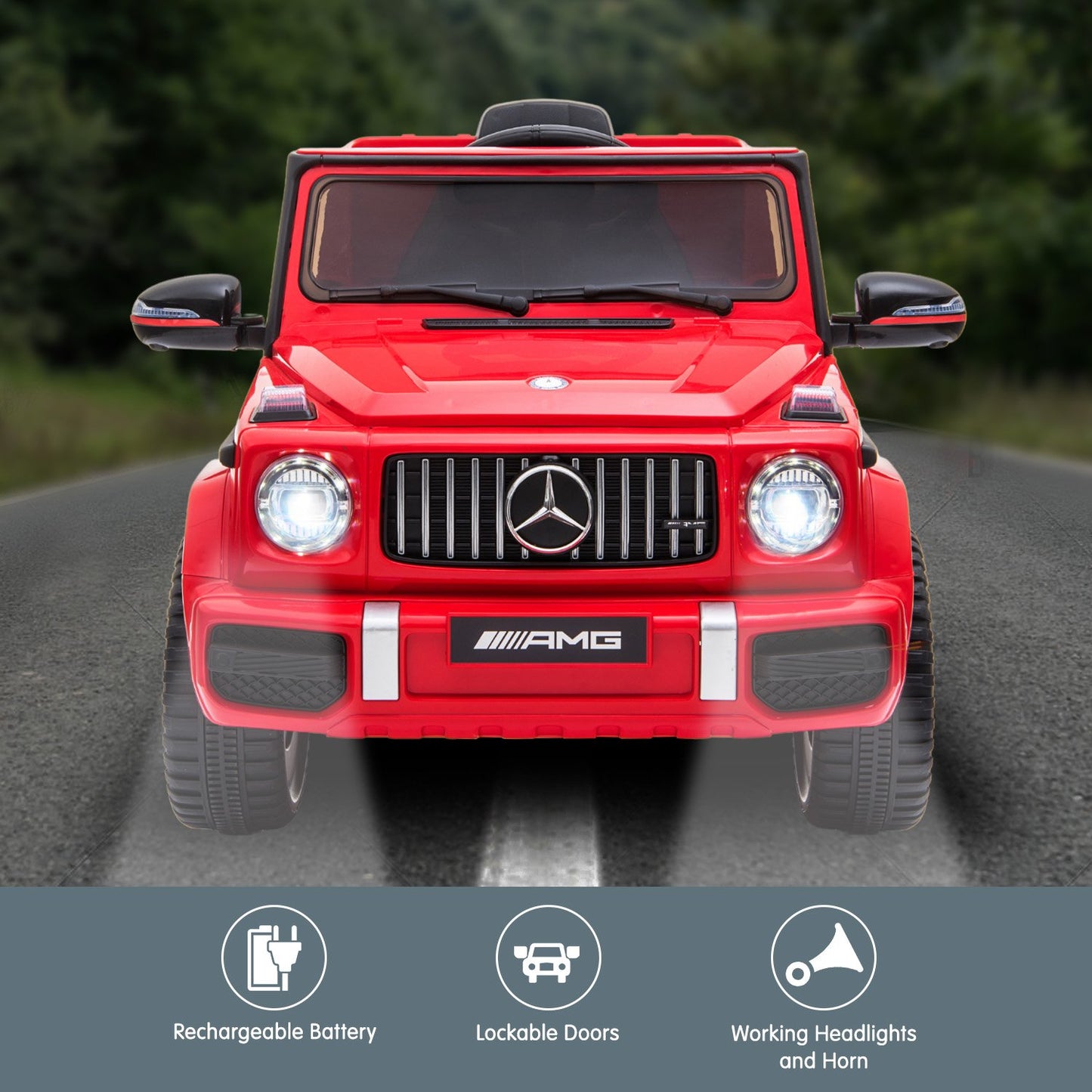Mercedes Benz AMG G63 Licensed Kids Ride On Car Remote Control - Red