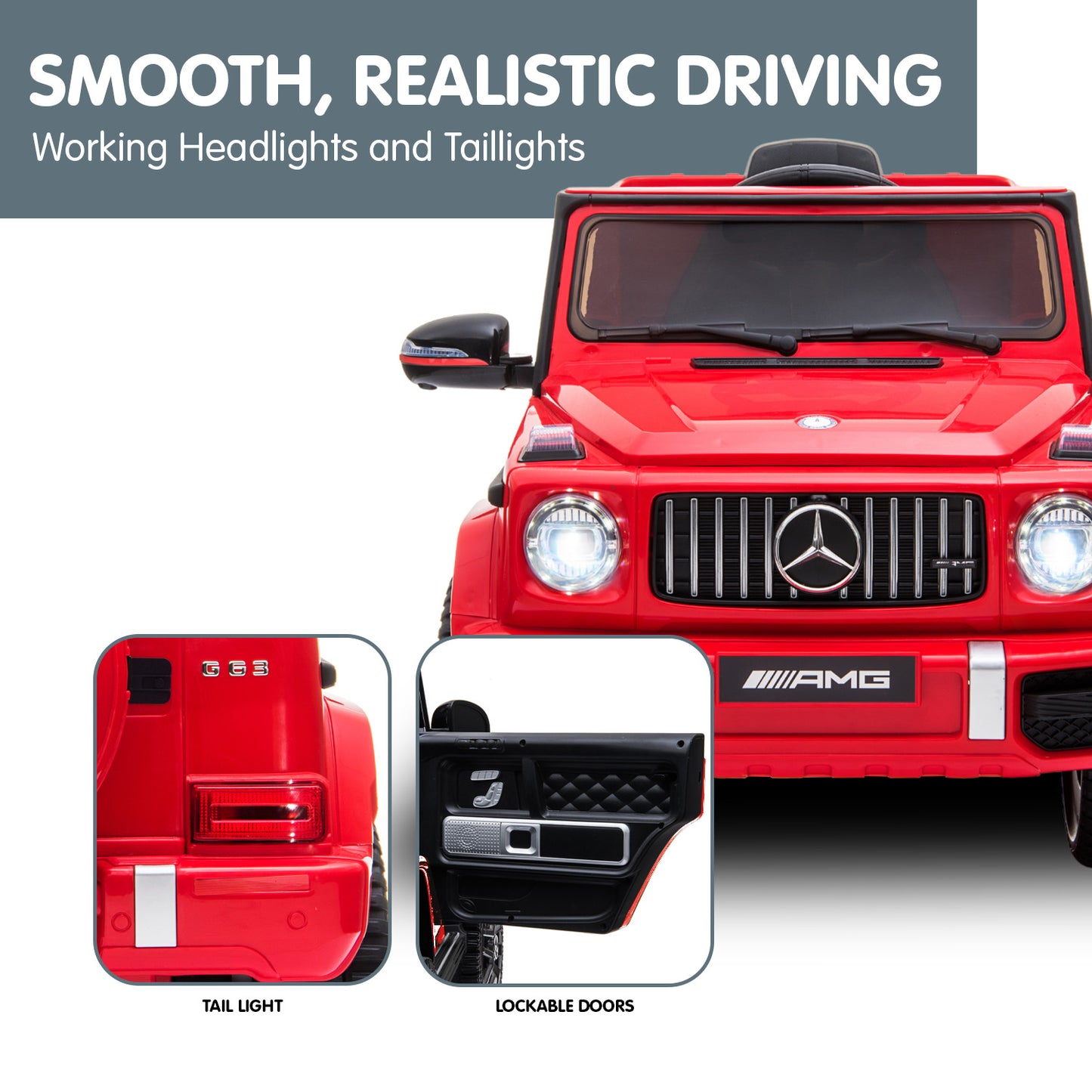 Mercedes Benz AMG G63 Licensed Kids Ride On Car Remote Control - Red