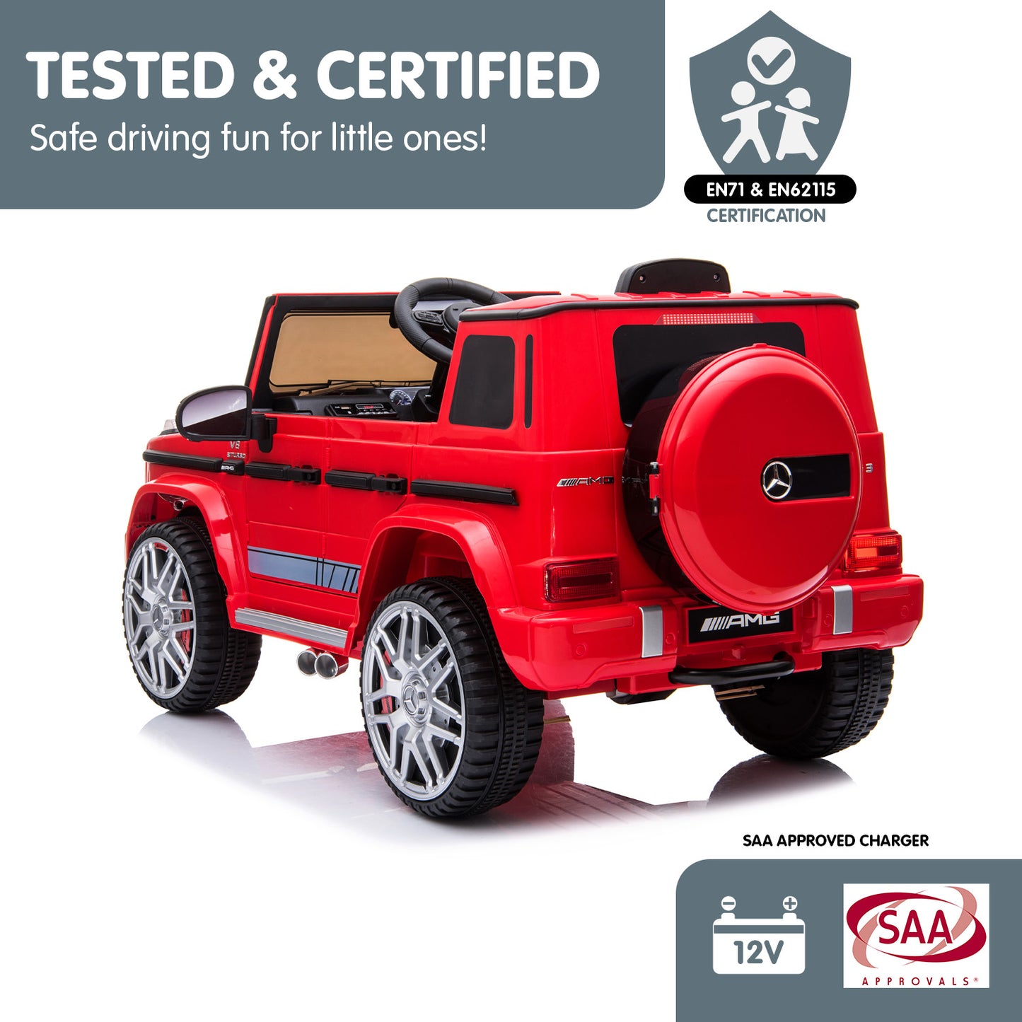 Mercedes Benz AMG G63 Licensed Kids Ride On Car Remote Control - Red