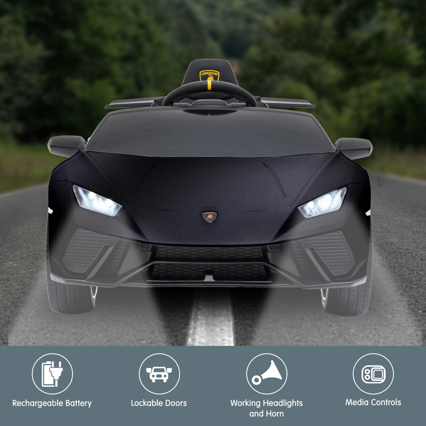 Lamborghini Performante Kids Electric Ride On Car Black
