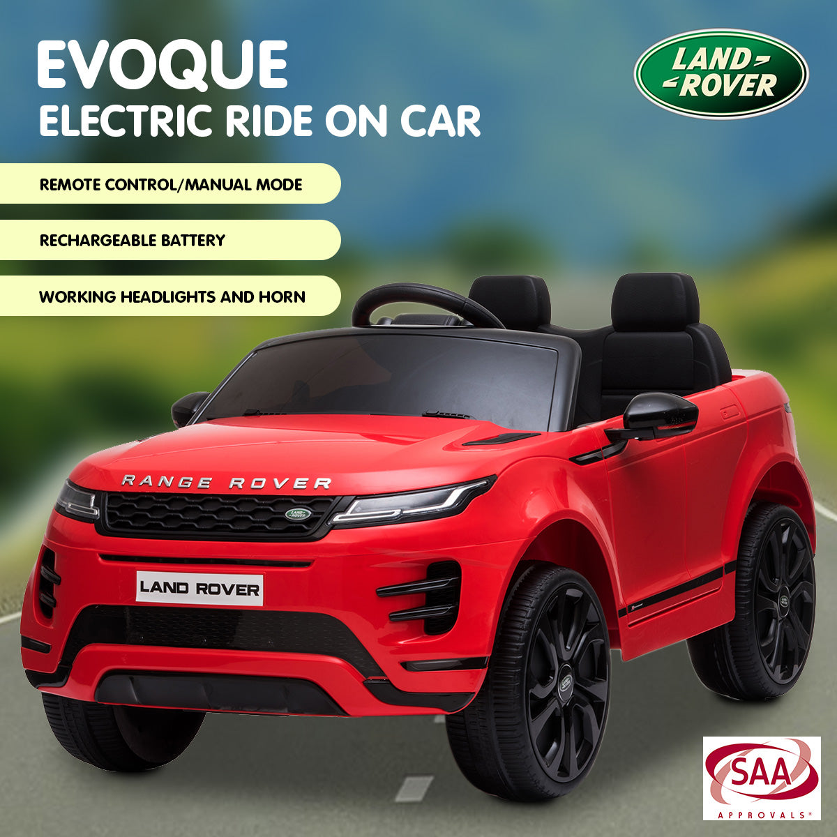 Land Rover Licensed Kids Electric Ride On Car Remote Control - Red