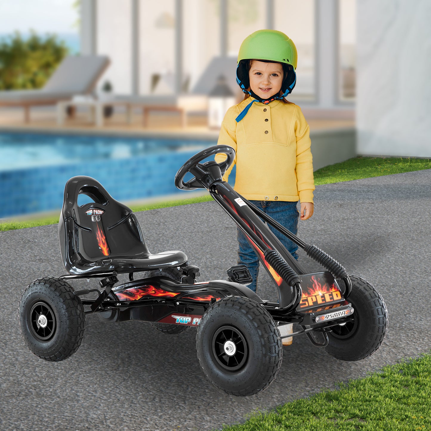 Kahuna G95 Kids Ride On Pedal-Powered Go Kart - Black
