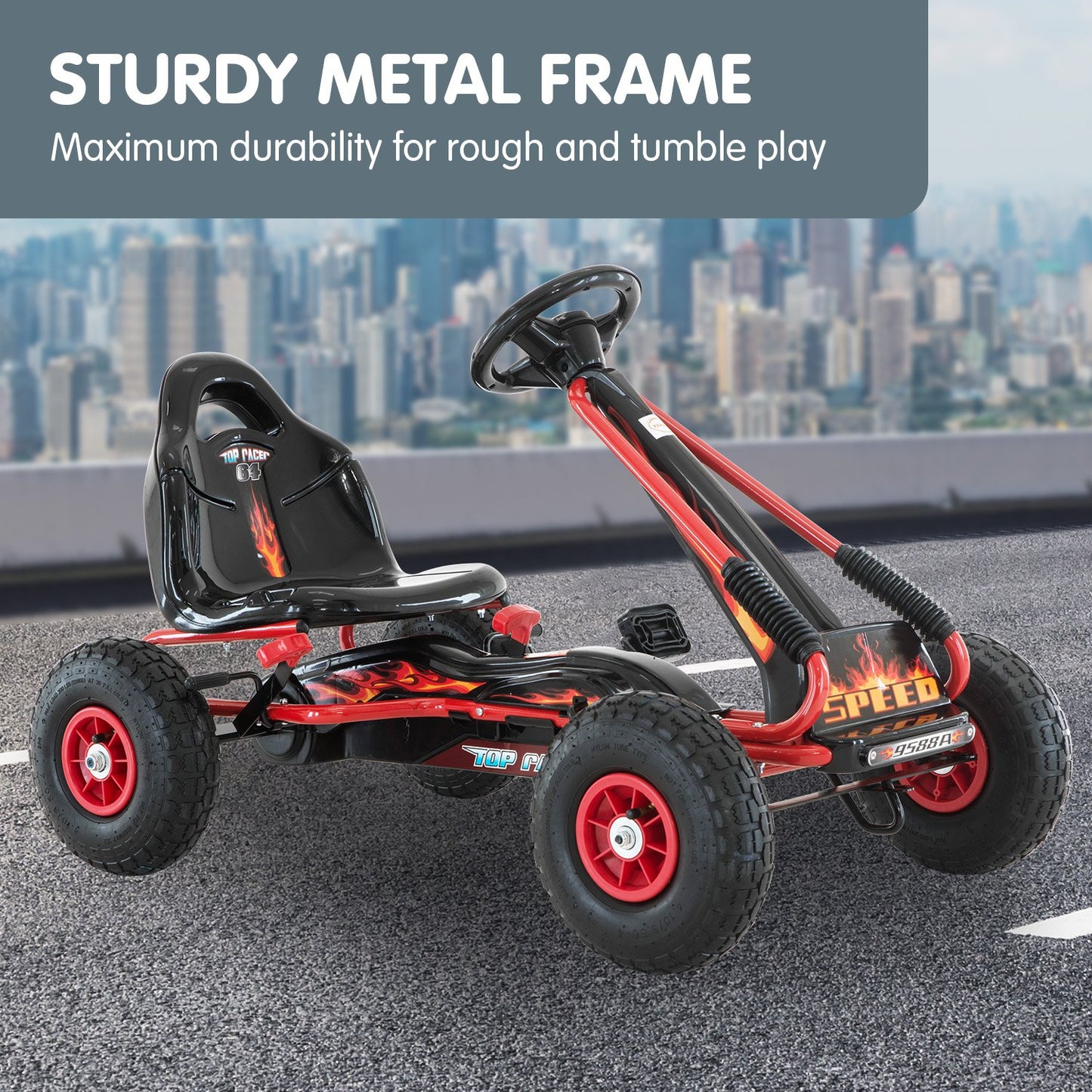 Kahuna G95 Kids Ride On Pedal-Powered Go Kart - Red