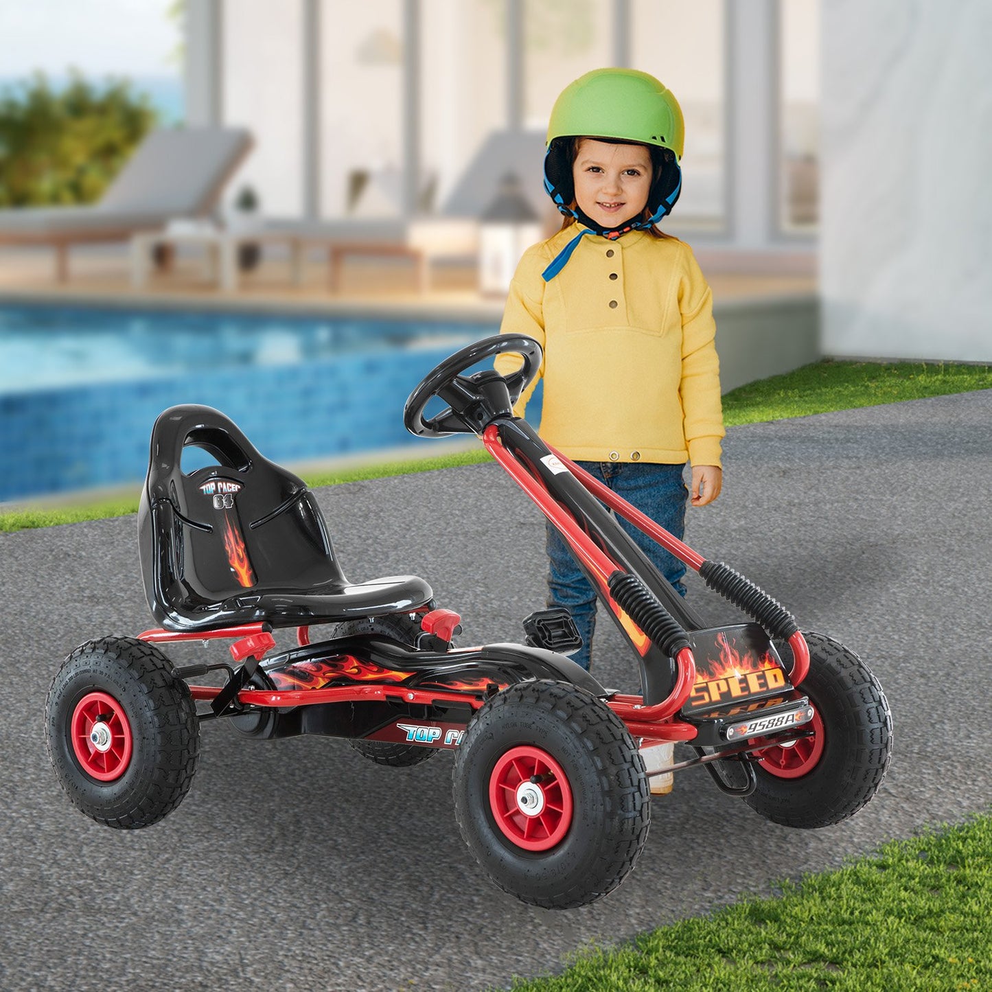 Kahuna G95 Kids Ride On Pedal-Powered Go Kart - Red