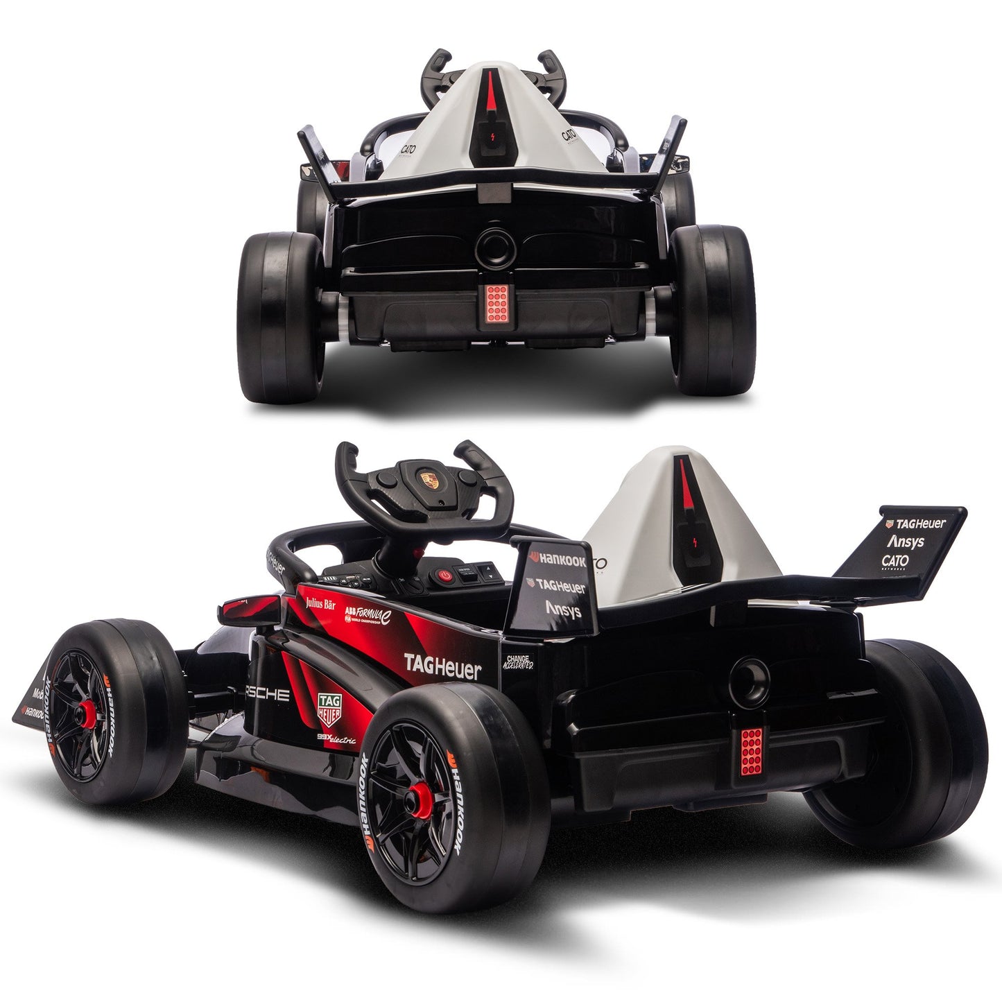 Kahuna Porsche Formula E Kids Electric Ride On Car Remote Control 60W Dual Motors MP3 Player Suspension & Seat Belt