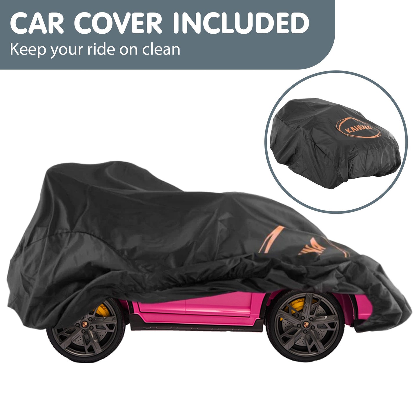 Kahuna Porsche Taycan Turbo S Kids Electric Ride On Car w/Remote Control 90W Four Wheel Suspension 2 Seater w/Seat Belt