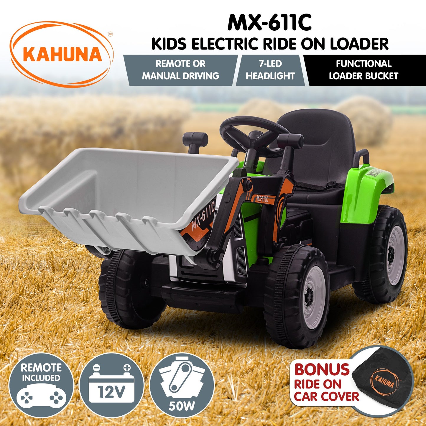 Kahuna MX-611C Electric Kids Ride On Loader 8KM/H Dual Motor