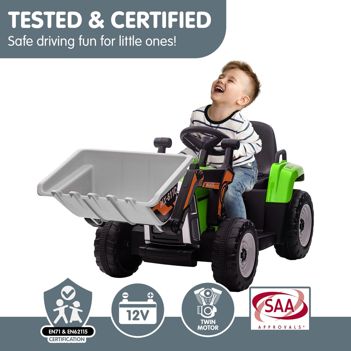 Kahuna MX-611C Electric Kids Ride On Loader 8KM/H Dual Motor