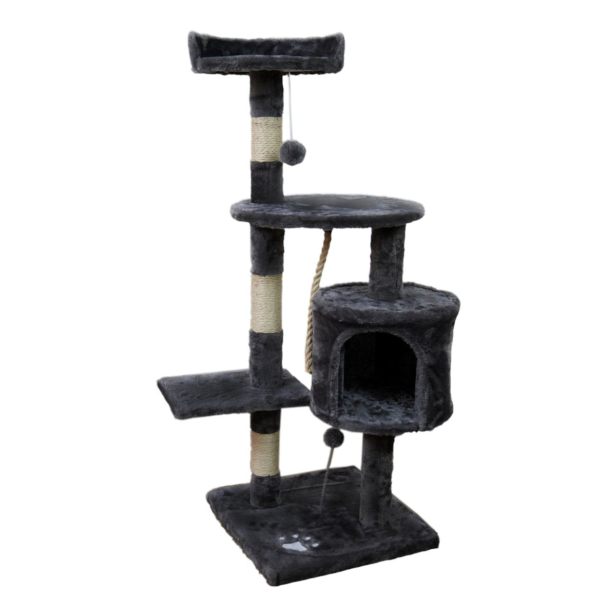 Furtastic 135cm Cat Tree Scratching Post - Dark Grey