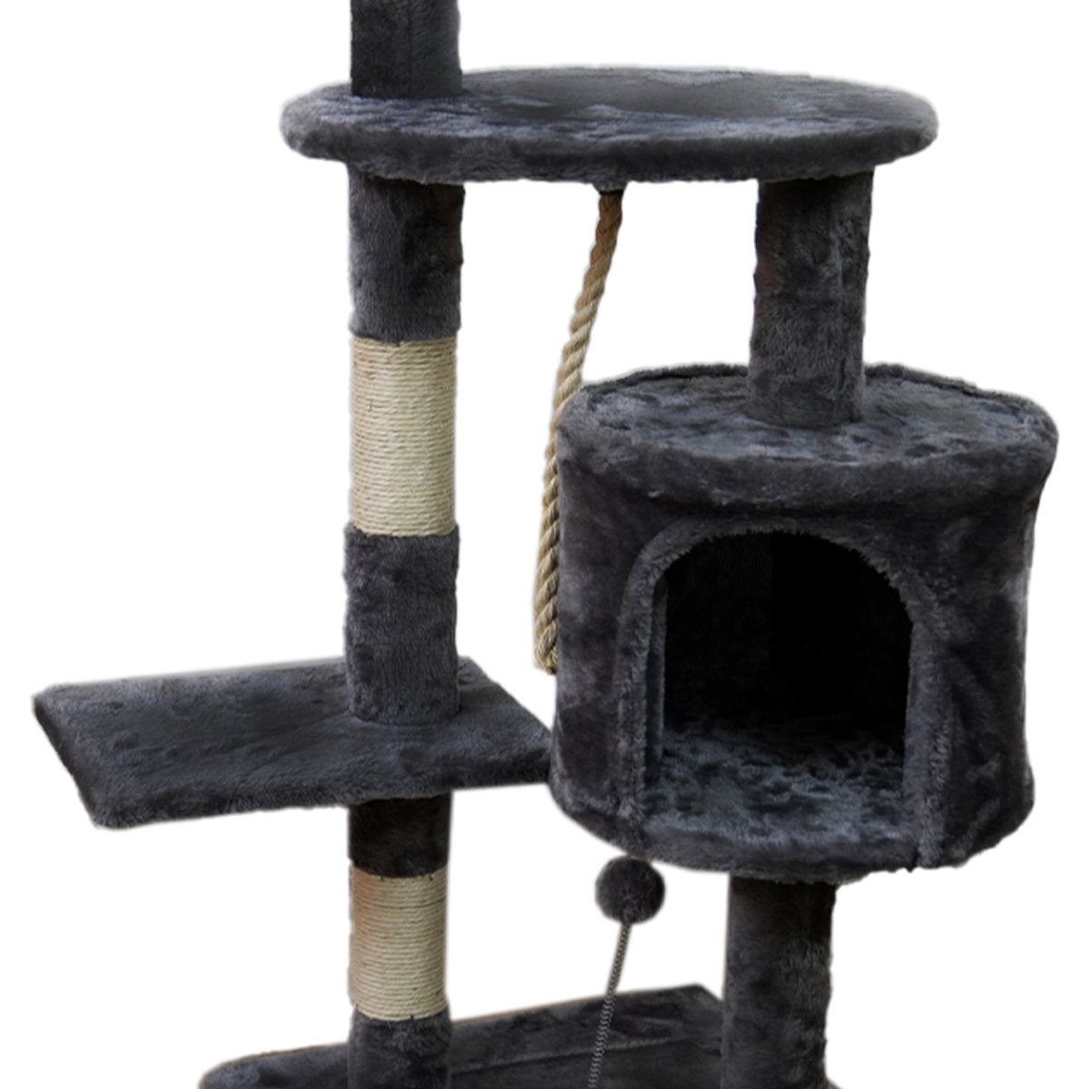 Furtastic 135cm Cat Tree Scratching Post - Dark Grey