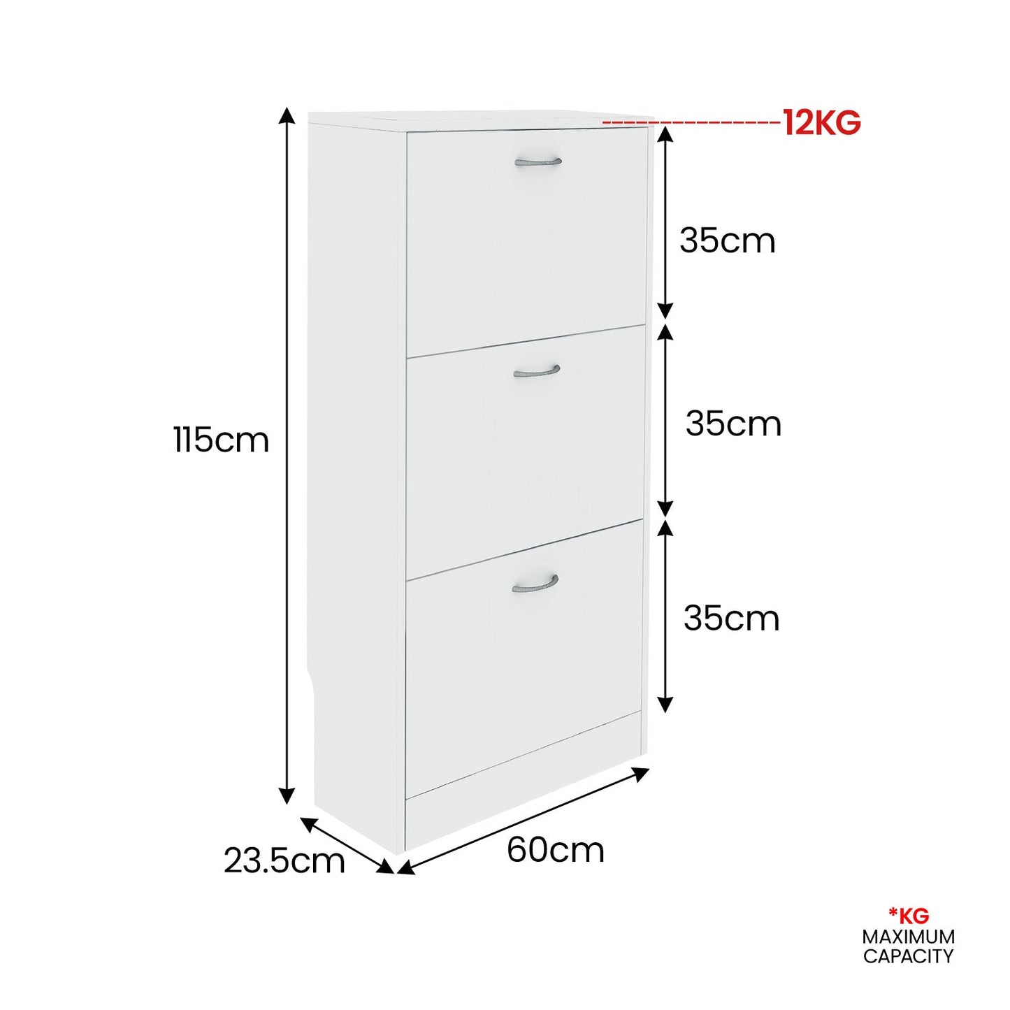 Sarantino Mavis Shoe Cabinet - White