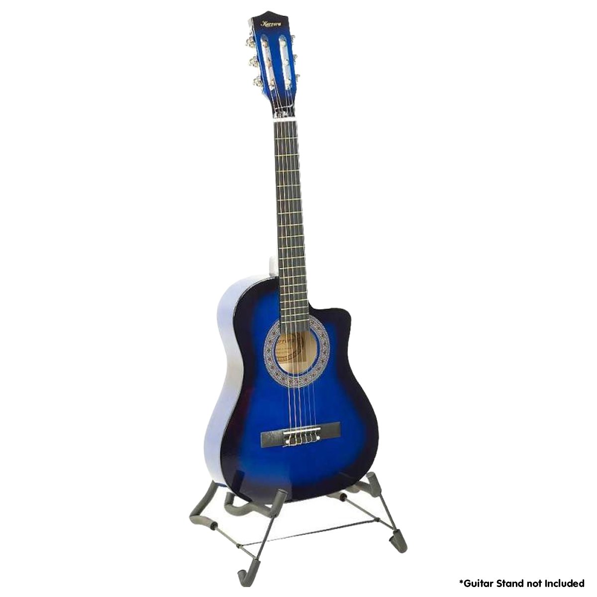 Karrera 38in Cutaway Acoustic Guitar with Carry Bag - Blue Burst