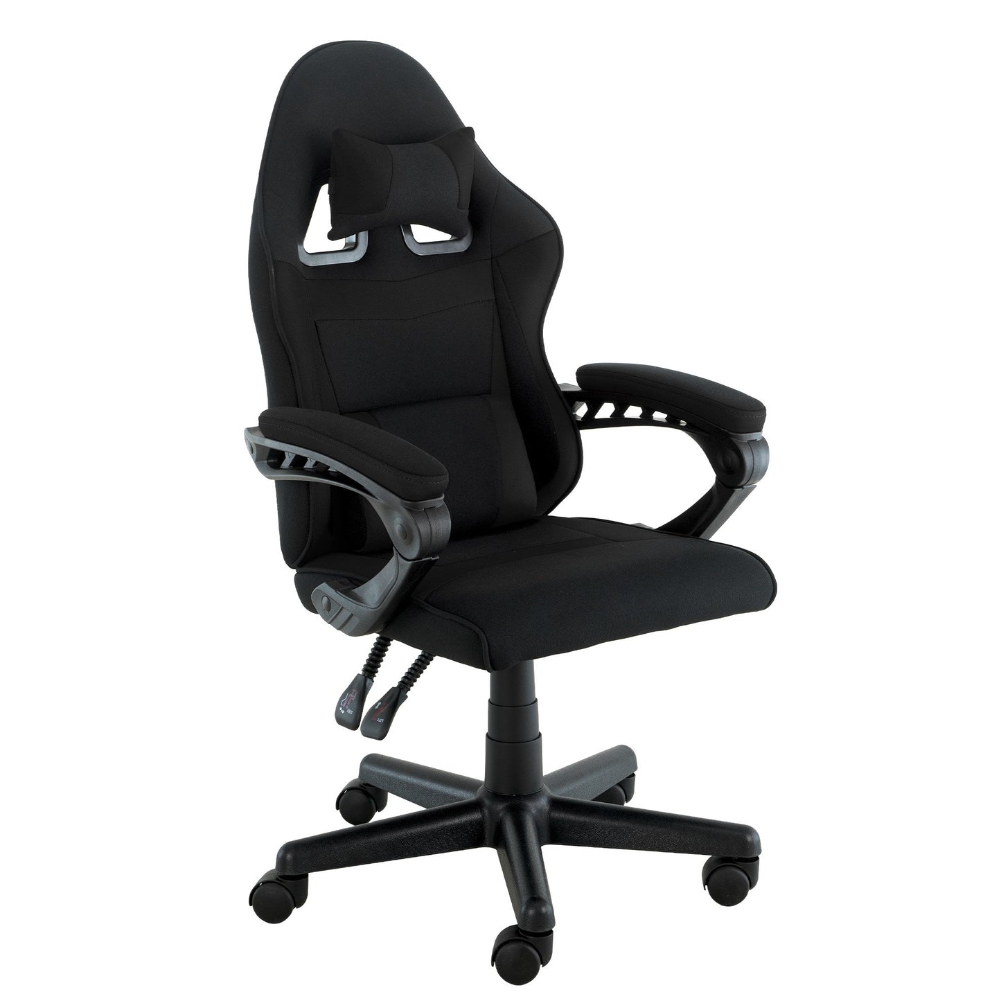 Sarantino Antre Kids Study Gaming Chair Black Computer Seat Adjustable Height Ergonomic Back Support, Padded Armrest