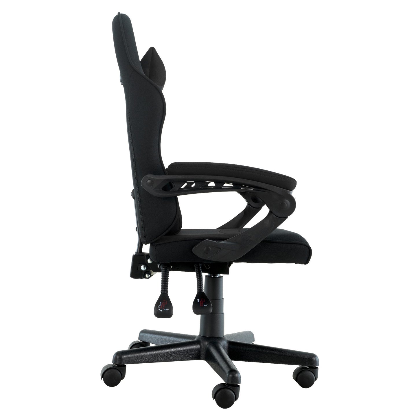 Sarantino Antre Kids Study Gaming Chair Black Computer Seat Adjustable Height Ergonomic Back Support, Padded Armrest