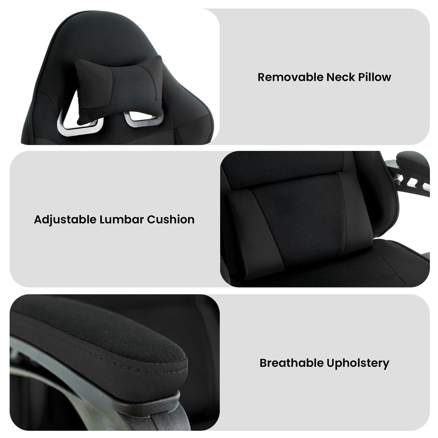Sarantino Antre Kids Study Gaming Chair Black Computer Seat Adjustable Height Ergonomic Back Support, Padded Armrest