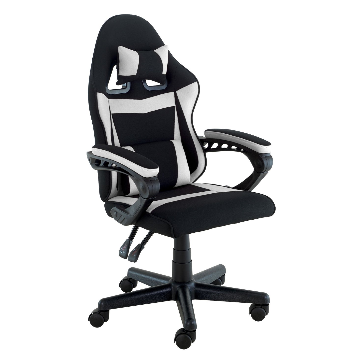 Sarantino Antre Kids Study Gaming Chair in Black and White Office Adjustable Height Chair