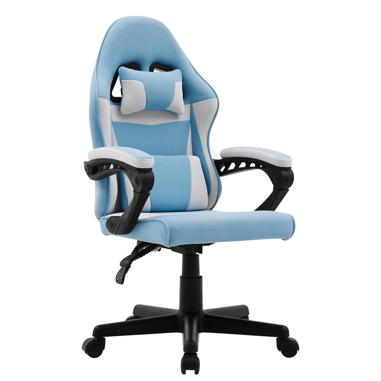Sarantino Antre Kids Study Gaming Chair Blue White Computer Desk Seat Racing Inspired-Look with Adjustable Height, Ergonomic Back Support, Padded Armrests