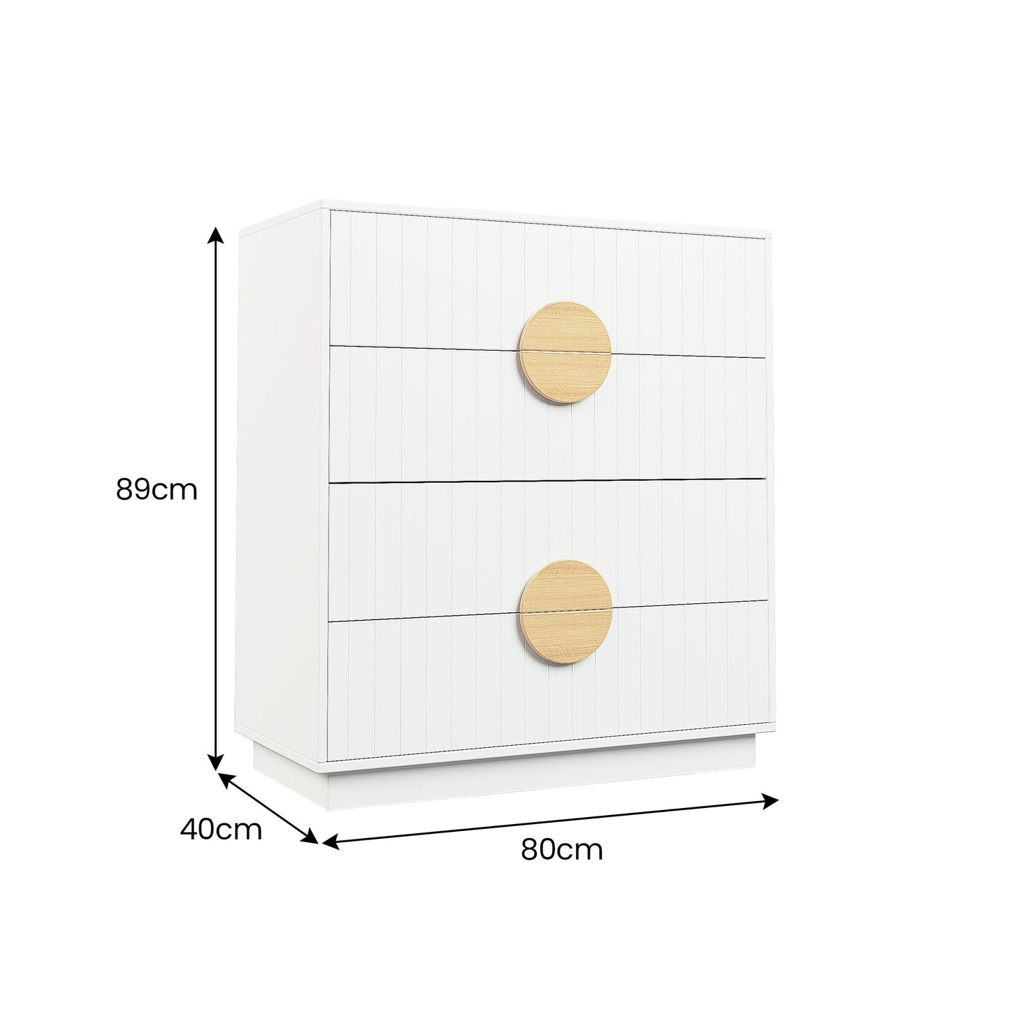 Sarantino Gail Chest of Drawers Tallboy Dresser in White