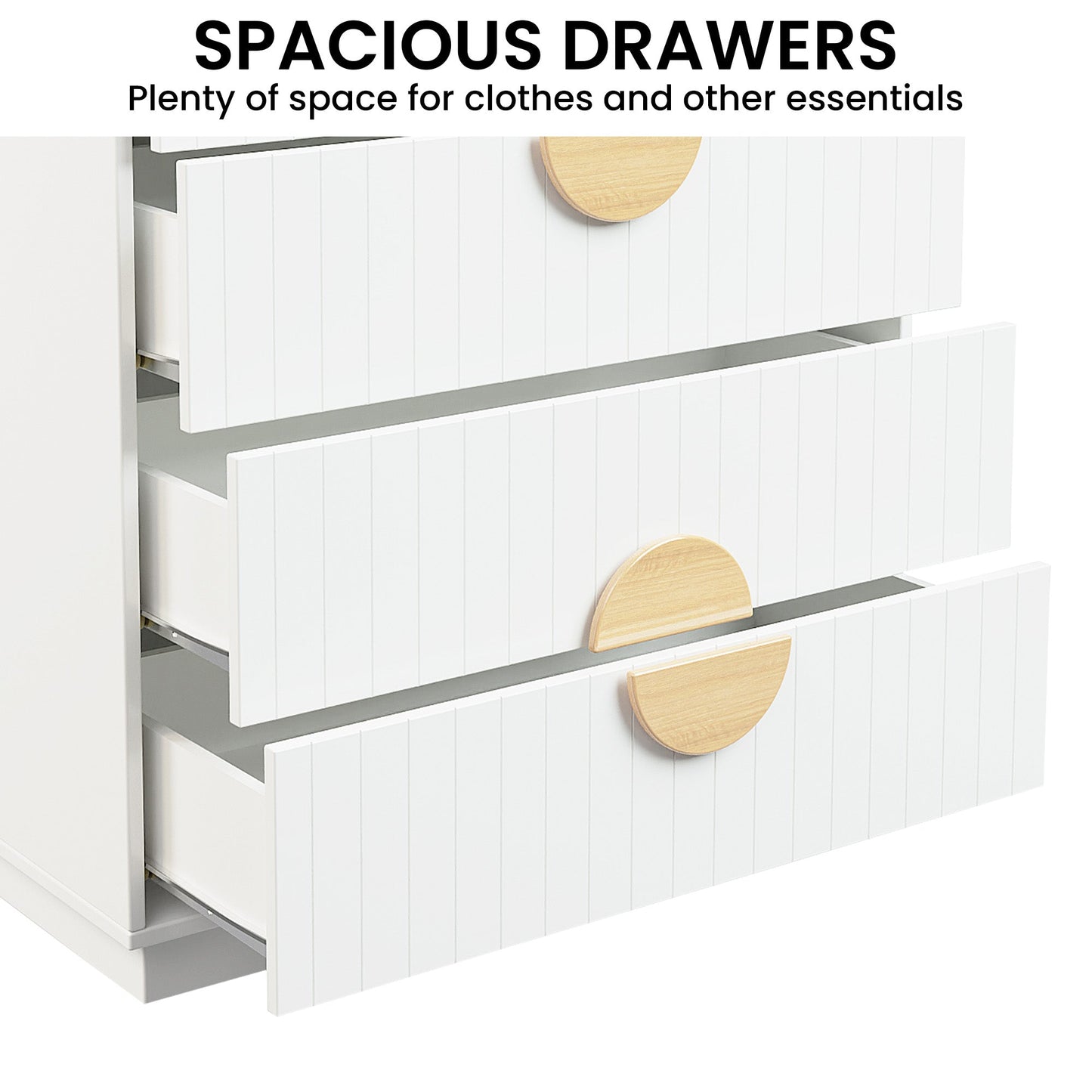 Sarantino Gail Chest of Drawers Tallboy Dresser in White