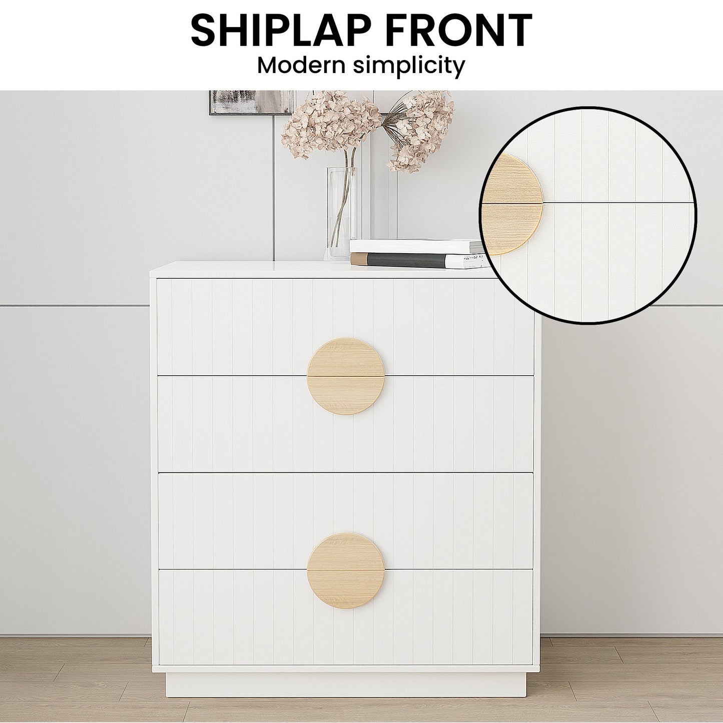 Sarantino Gail Chest of Drawers Tallboy Dresser in White