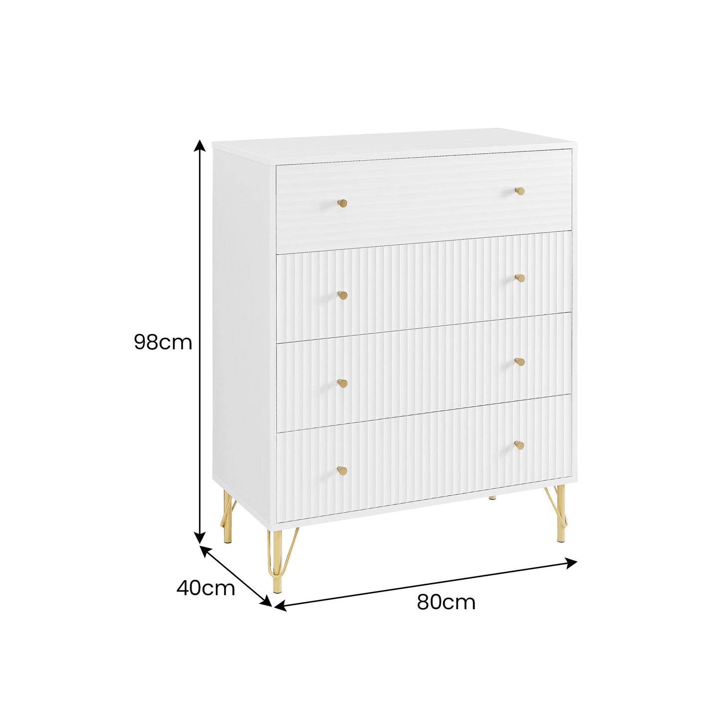 Sarantino Rocco Chest of Drawers - White