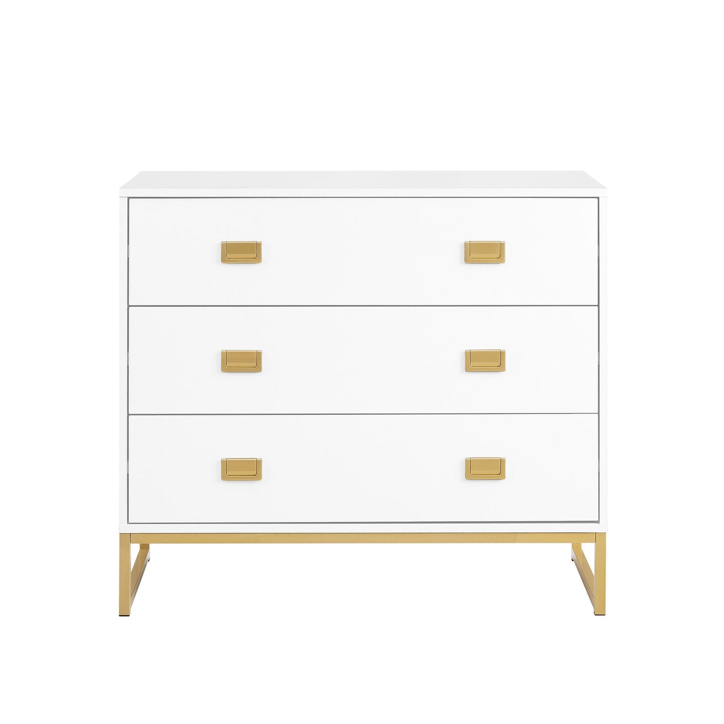 Sarantino Amara Chest of Drawers Tallboy Dresser in White Gold