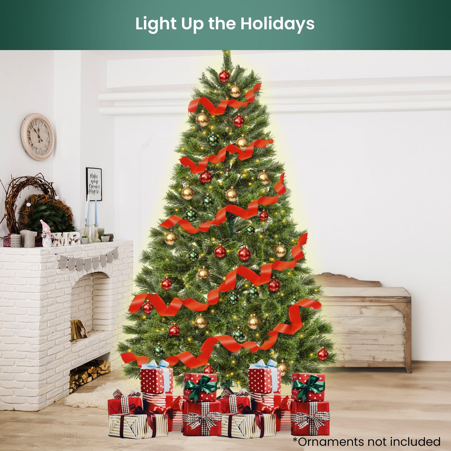Christabelle 1.8m Prelit Lumina Pine Christmas Tree with 300 LED Lights