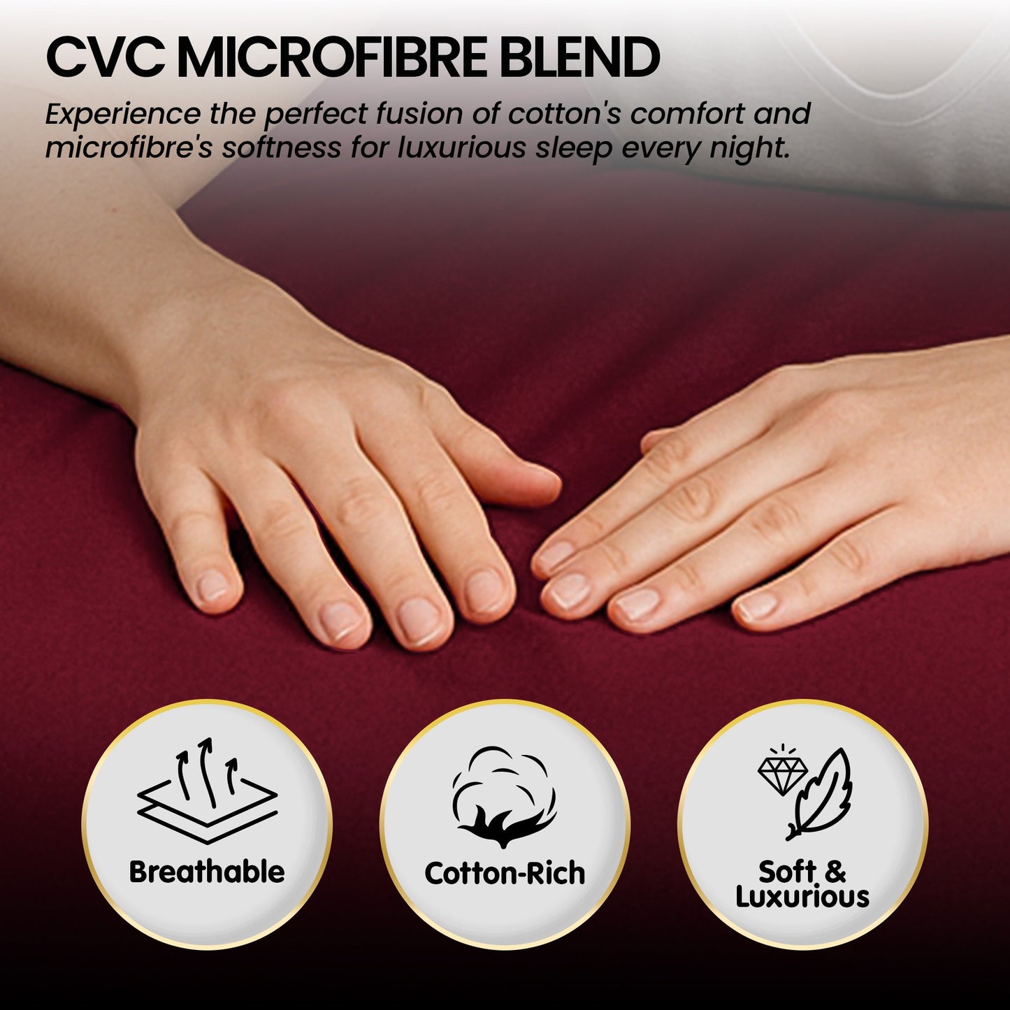 1000 Thread Count Cotton Rich King Bed Sheets 4-Piece Set in Burgundy