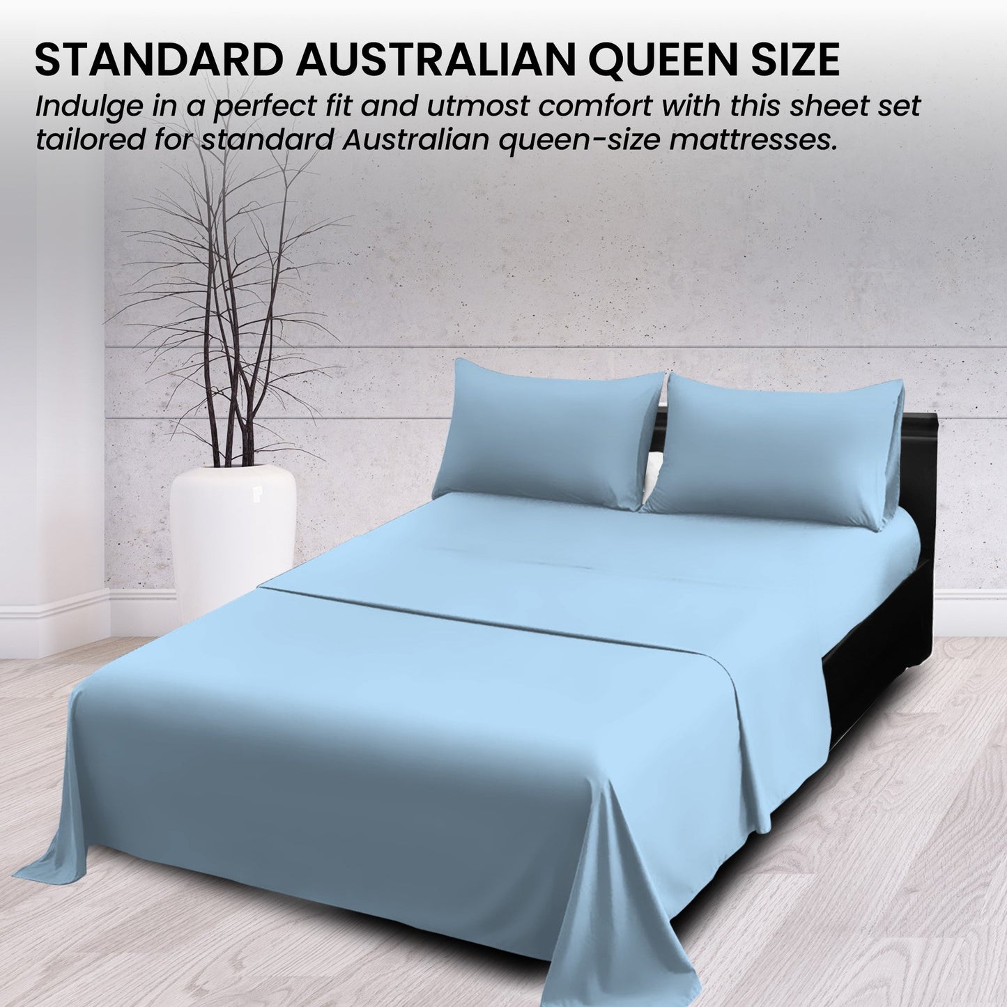 1000 Thread Count Cotton Rich King Bed Sheets 4-Piece Set in Blue
