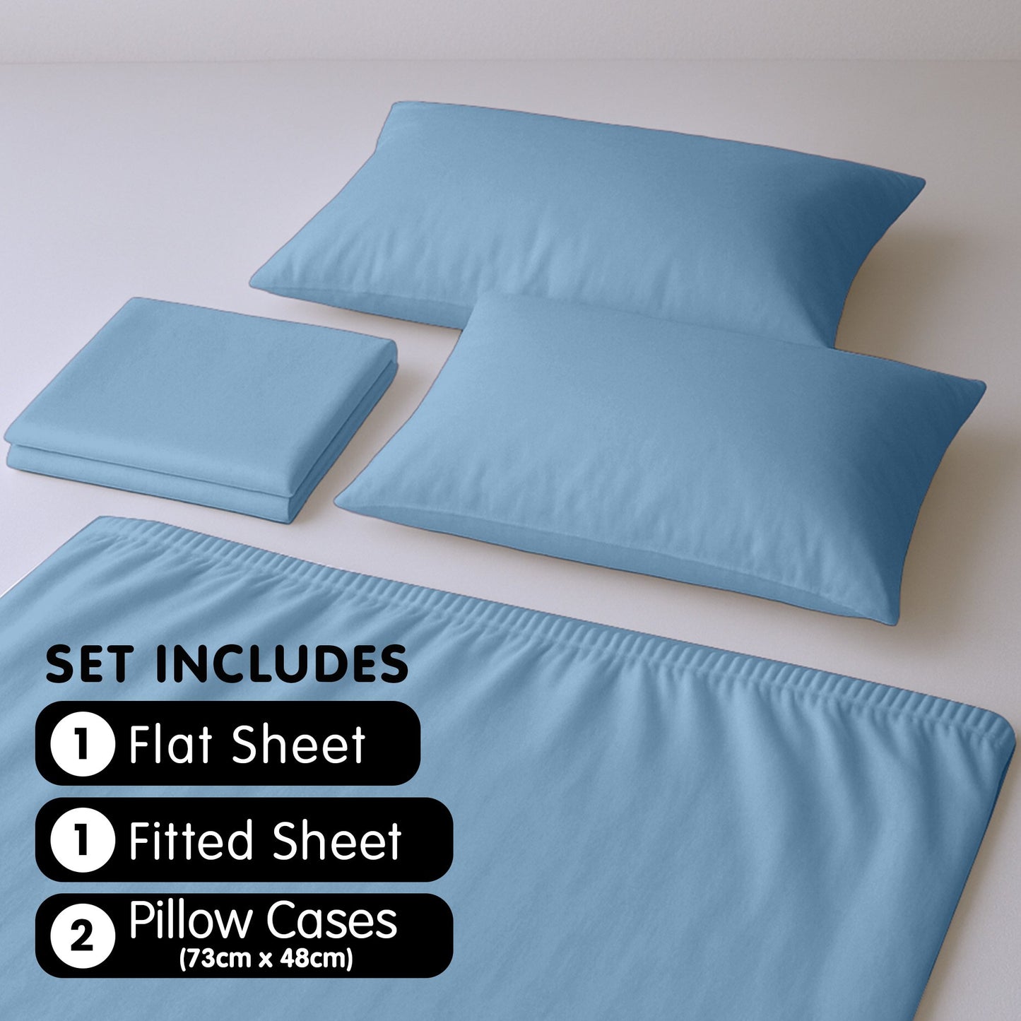 1000 Thread Count Cotton Rich King Bed Sheets 4-Piece Set in Blue