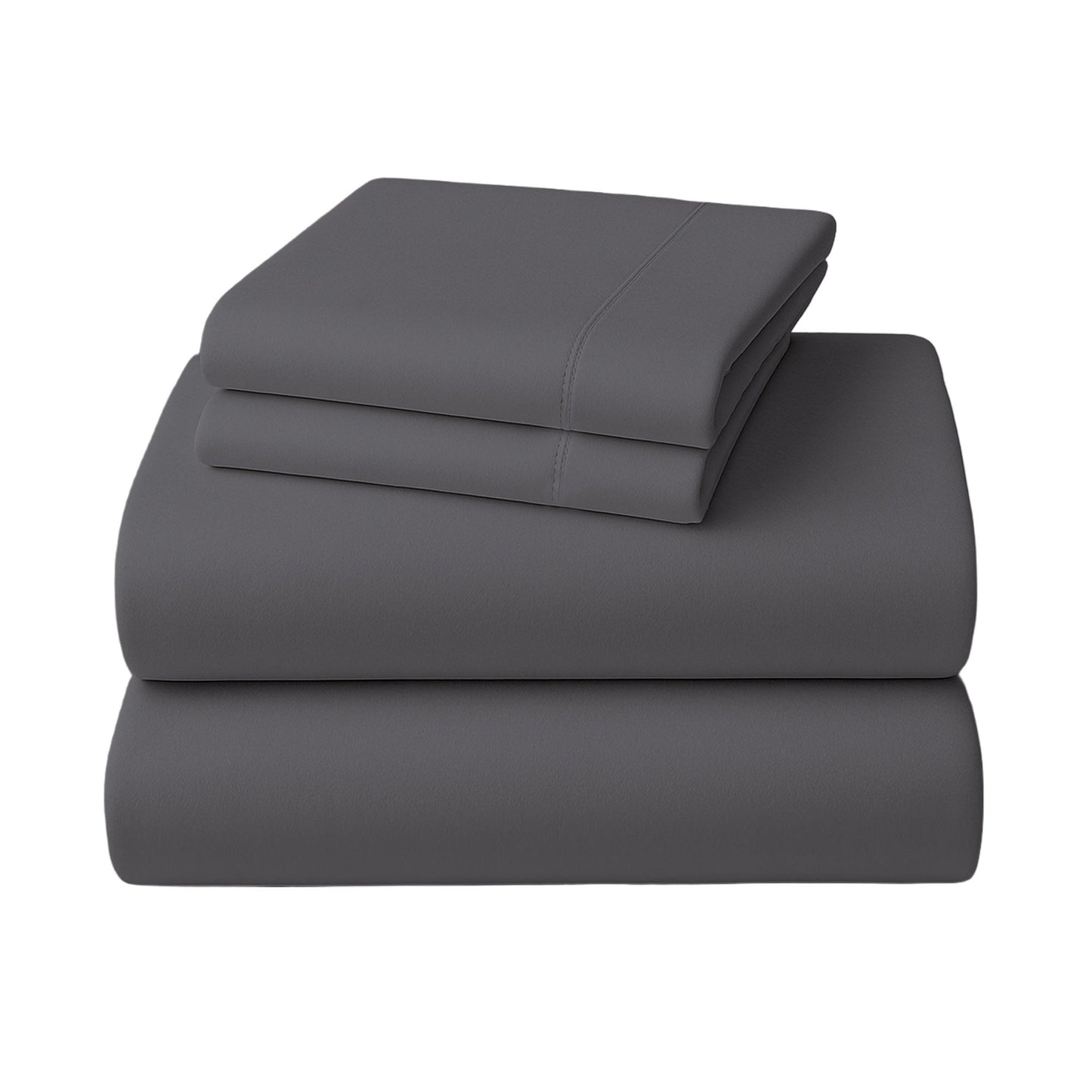1000 Thread Count Cotton Rich King Bed Sheets 4-Piece Set in Charcoal